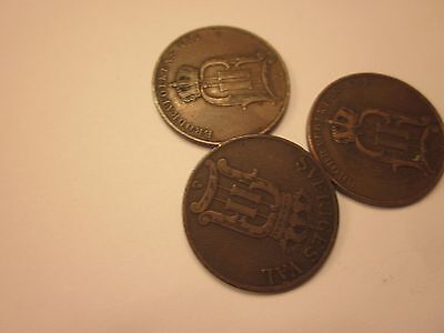 COINS EUROPEAN ANTIQUES 5 ORE 1902 1904 1907  BRODRAFOLKENS VAL SET OF 3  #73C Без бренда - фотография #8
