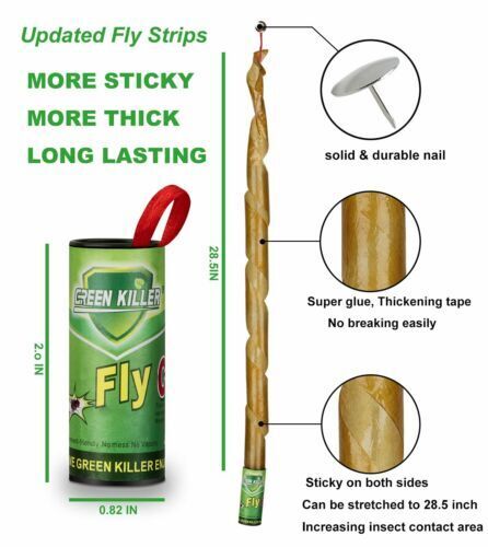 16 Rolls Fly Sticky Trap Paper Insect Bug Catcher Strip Fly Sticker Non Toxic US Black Flag DOES NOT APPLY - фотография #9