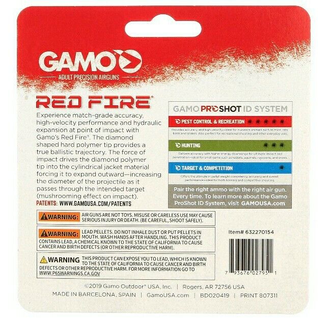 Gamo .177 Cal 7.8gr. 150ct RED FIRE Extreme Accuracy Penetration Pellets Ammo Gamo 632270154-001 - фотография #4