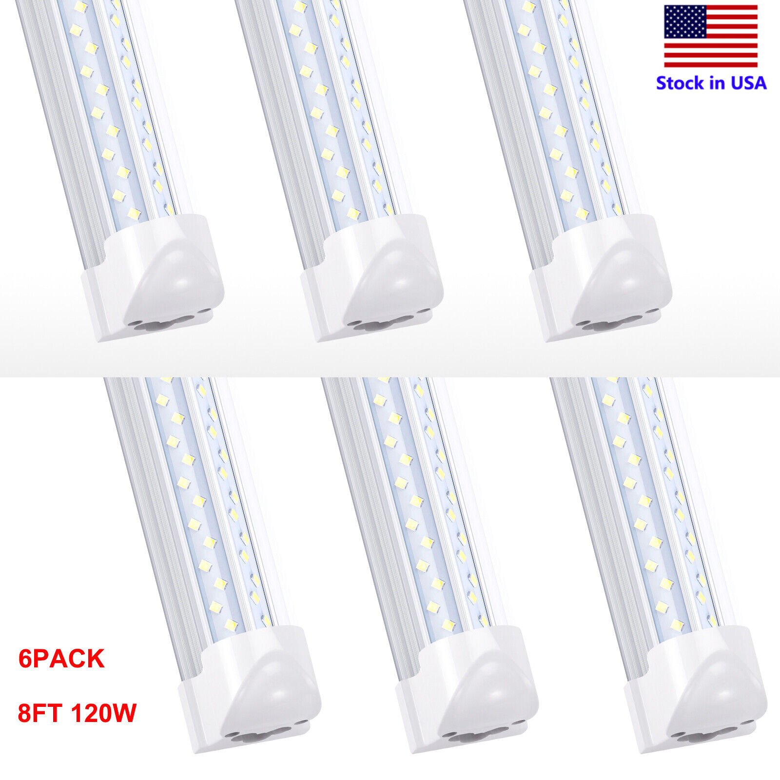 6PACK 8FT LED Shop Light 120W T8 Linkable LED Light Fixture For Garage Warehouse Jomitop Does Not Apply