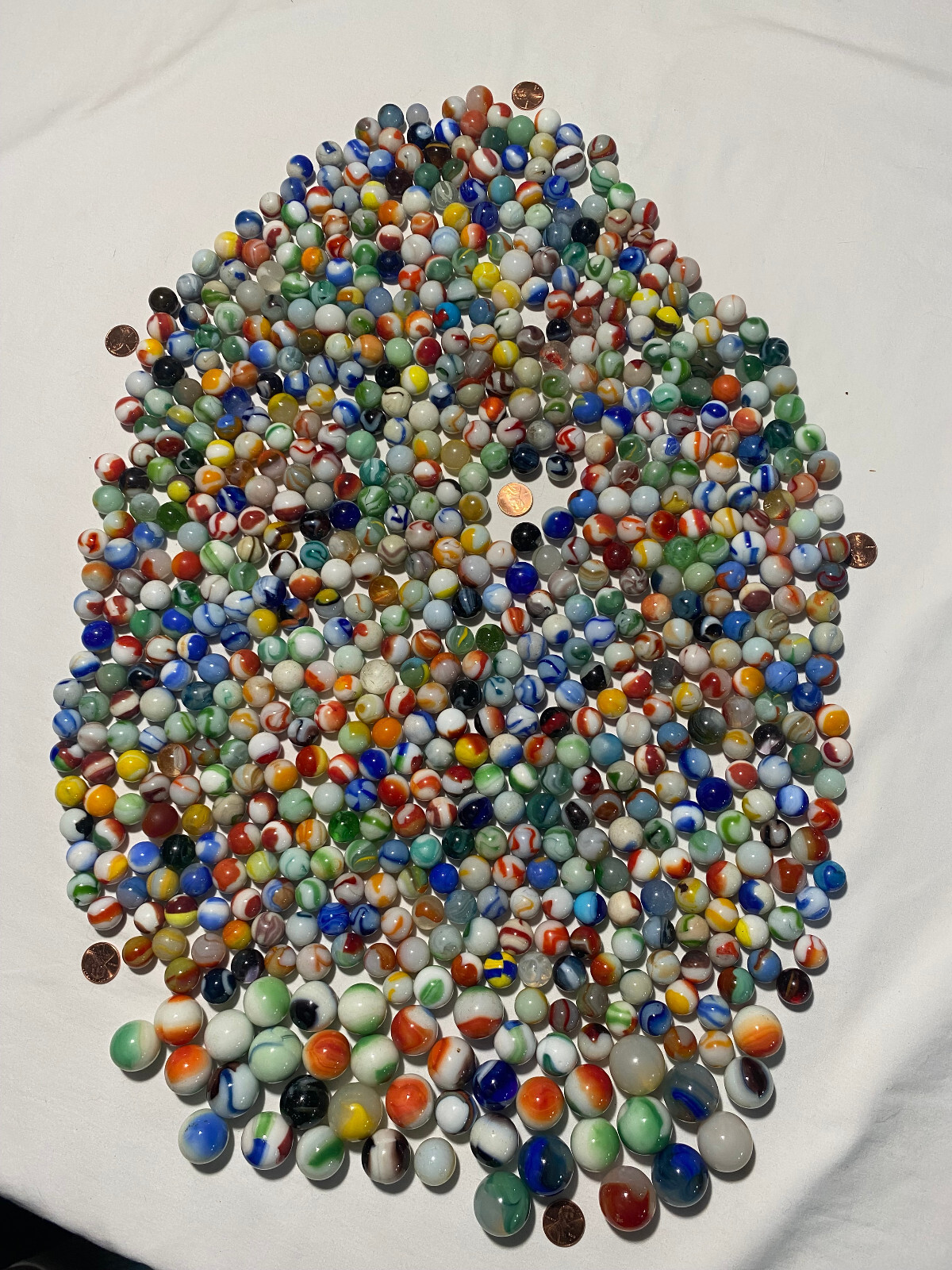 lot of 702 vintage Christensen Peltier Akro Agate marbles ? .57" to 1" G to M Без бренда - фотография #4