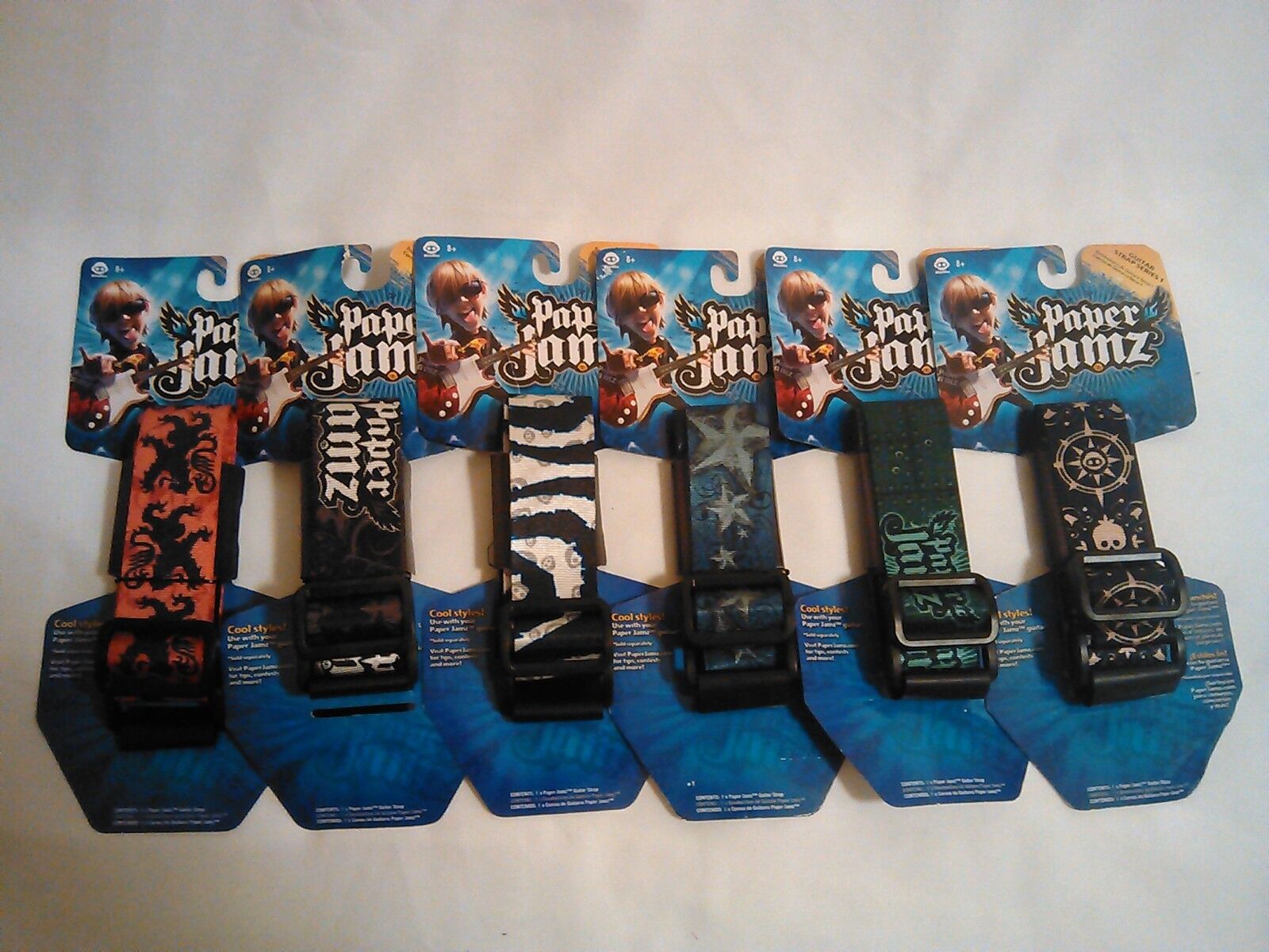  PAPER JAMZ GUITAR STRAP SERIES 1 COLLECTIONS, 6 straps-IMMEDIATE SHIPPING Paper Jamz 6273mo102top