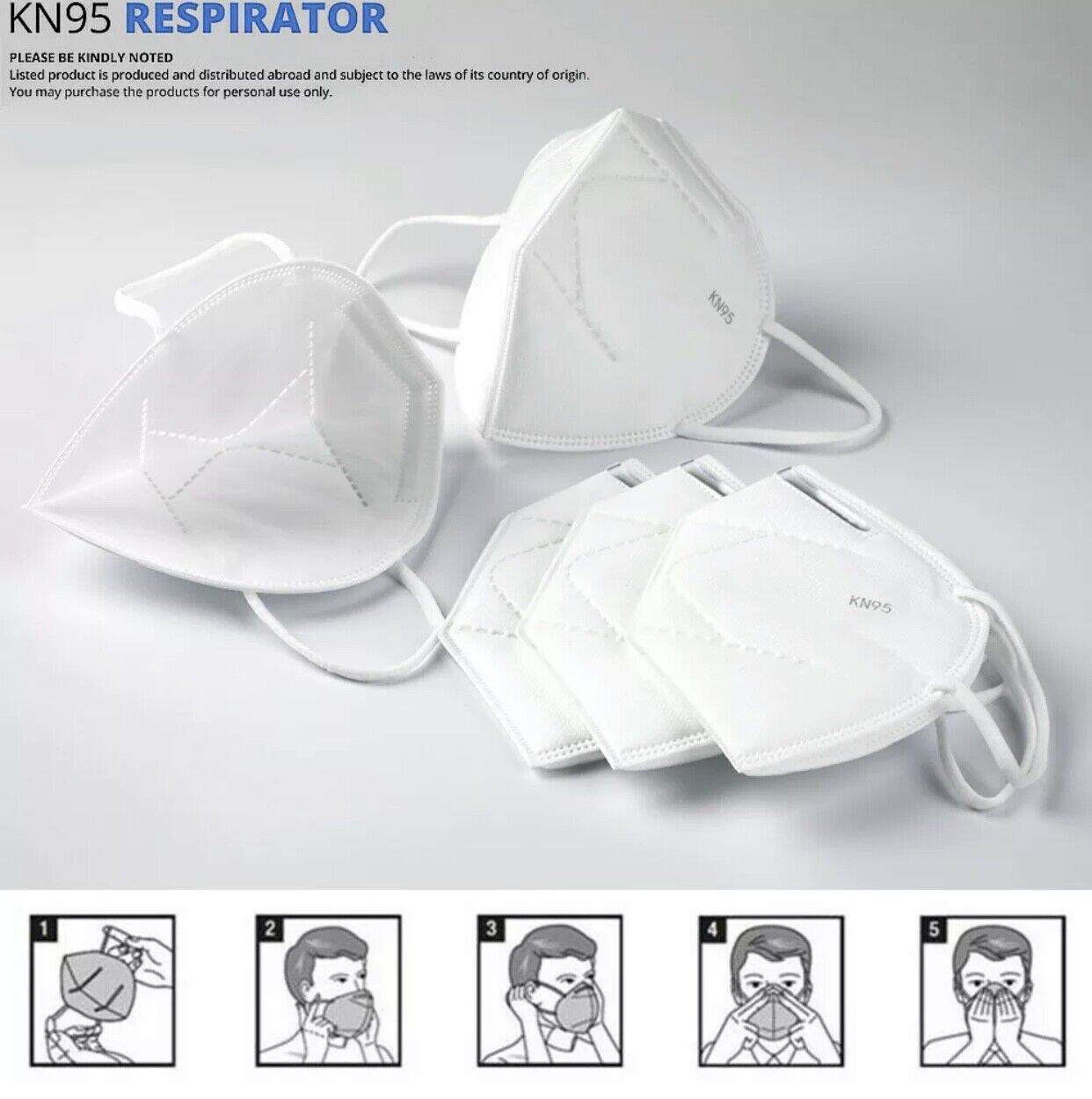[100 PACK] KN95 Protective 5 Layer Face Mask BFE 95% PM2.5 Disposable Respirator Unbranded KN95-FACE-MASK-X100 - фотография #6