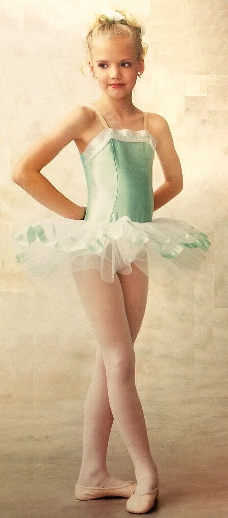 Group Lot 7 Child Sizes 10C (3) & 14C (4) Tutu Dance Costume "Mint Julep" Ballet Curtain Call E1718