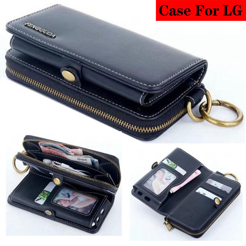 Luxury Zipper Multifunction Flip Leather Wallet Case Cover For LG Mobile Phones Unbranded/Generic Does Not Apply