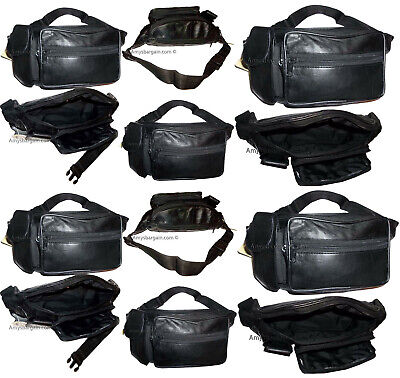 Lot of 10 leather waist pouches waist bag leather bag black leather fanny pack Unbranded