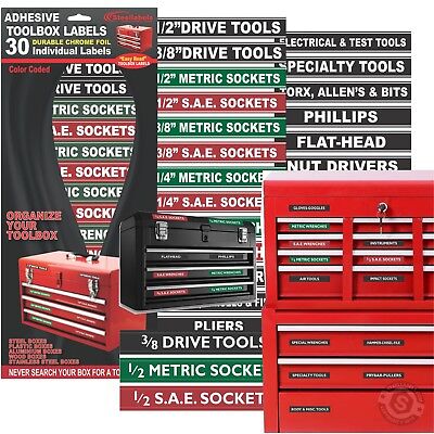 TOOL BOX LABELS Organize Wrenches Sockets & Cabinets fast & easy - Green Edition SteelLabels.com ATLBX001 - фотография #2