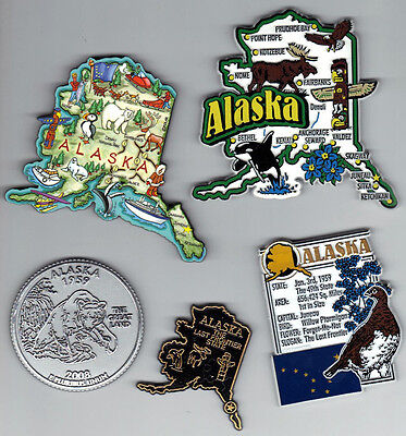 ALASKA  and  HAWAII JUMBO  STATE  MAP  MAGNETS  7 COLOR   NEW USA  2 MAGNETS   Без бренда - фотография #5