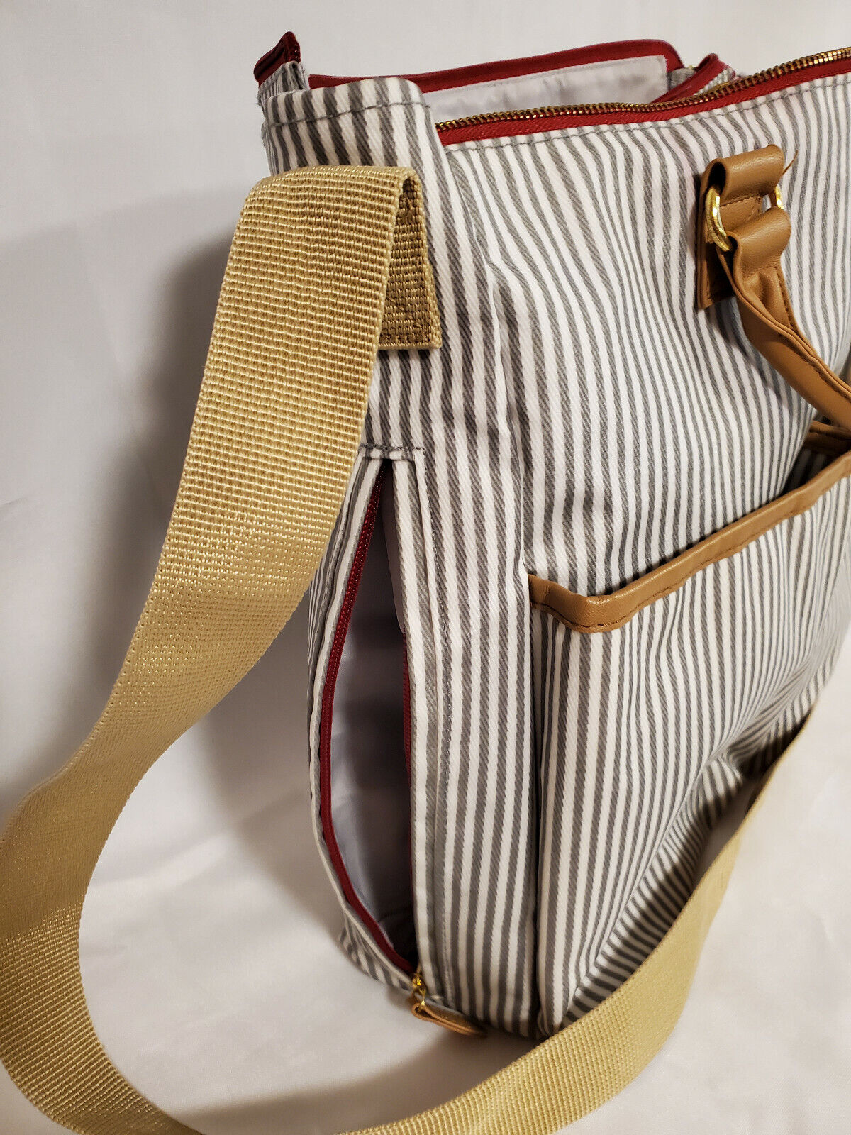 Skip Hop Duo Special Ed. diaper bag & Changing Pad White & Gray French Stripes Skip Hop - фотография #4