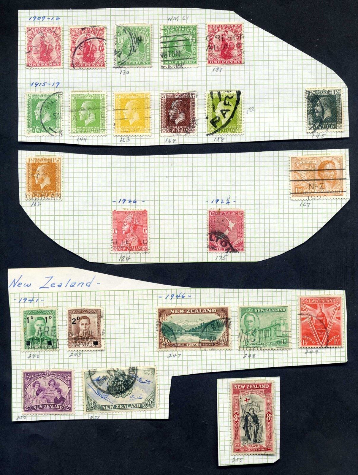 Lot of 55 Early (1909-1941) New Zealand Collection of Stamps Без бренда