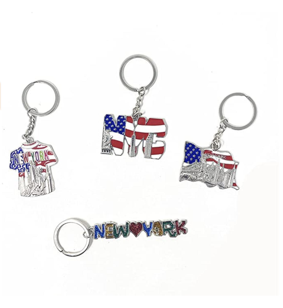 12 Pack New York City Metal Keychains NYC  KeyRing Souvenir Collection, Gift Set Без бренда - фотография #4