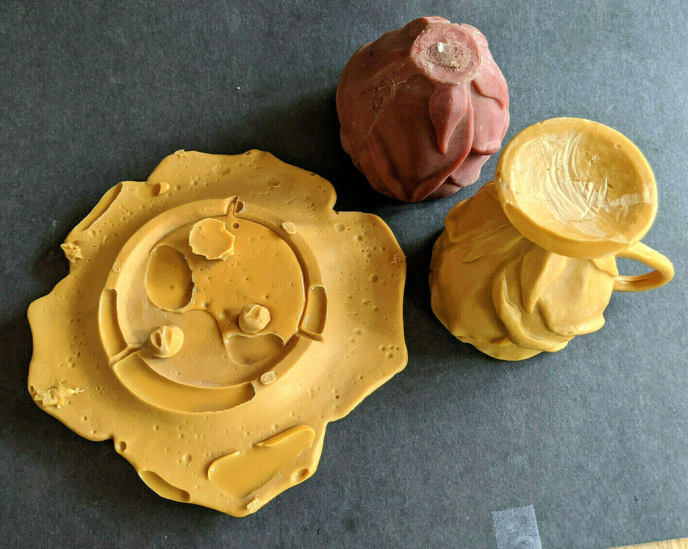 Teleflora Rose Teacup & Saucer Prototype Casts SIGNED By The Original Sculptor Teleflora - фотография #5
