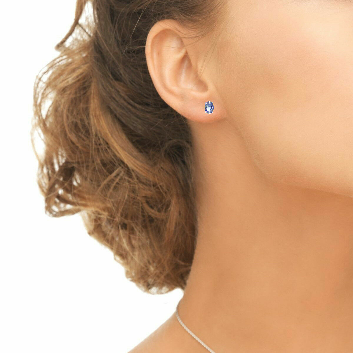 925 Sterling Silver 2.00ct Genuine Tanzanite Oval Stud Earrings Women Verona jewelers - фотография #4