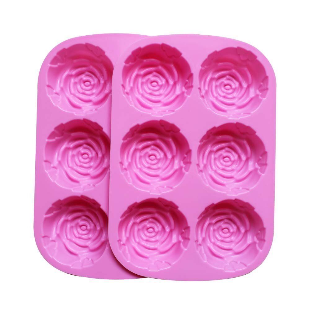 2 Pack Large Rose Delicate Flower Silicone Cake Mold Chocolate mould candy Soap Unbranded Does Not Apply - фотография #4