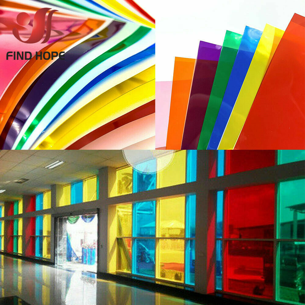 7pcs Pack MULTI COLOR TRANSPARENT WINDOW FILM STAINED GLASS SELF ADHESIVE VINYL Unbranded Does not apply