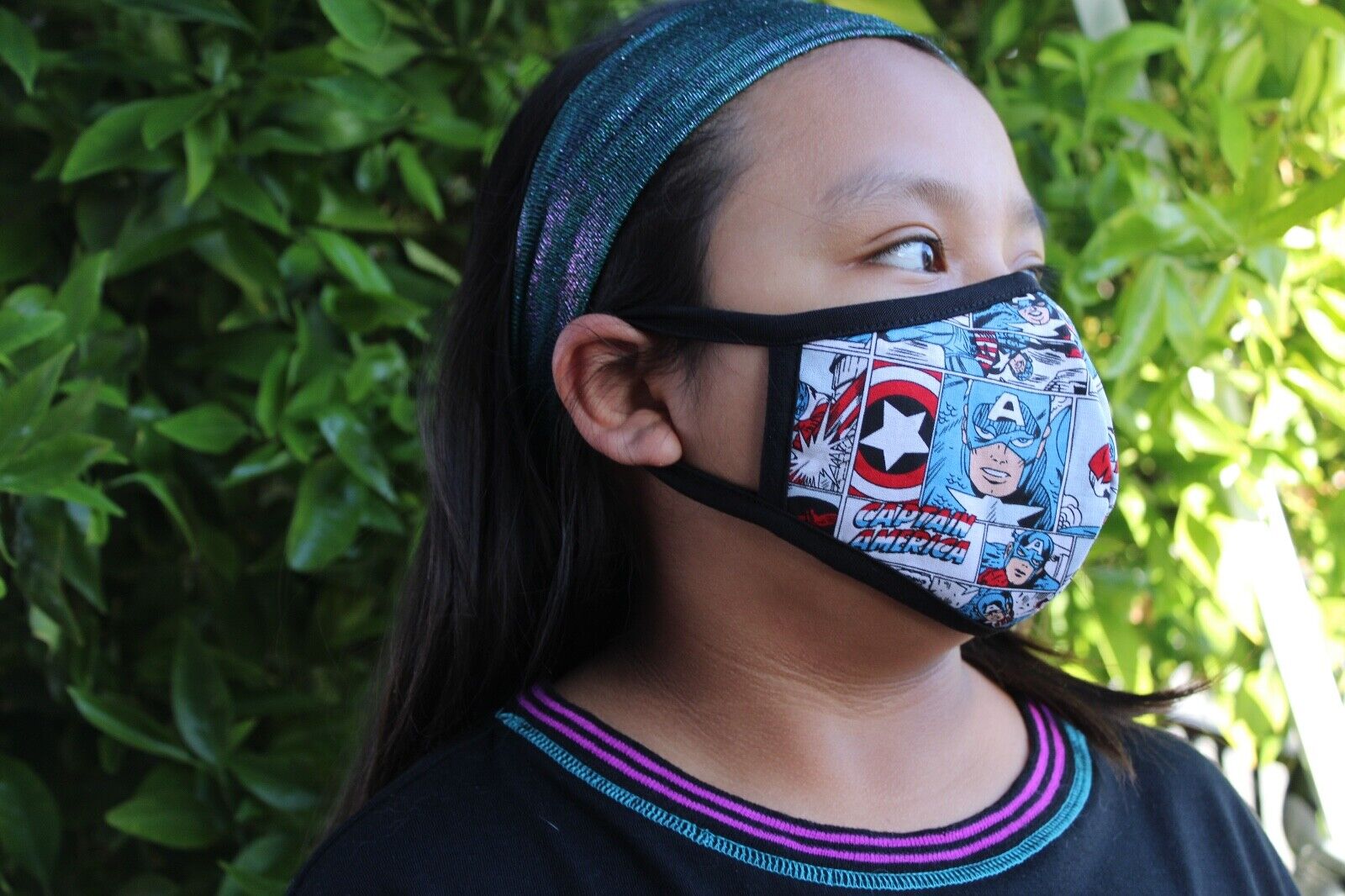 6  FACE MASK KIDS (8 TO 12 YEARS OLD) WITH POCKET COTTON FABRIC Handmade - фотография #8