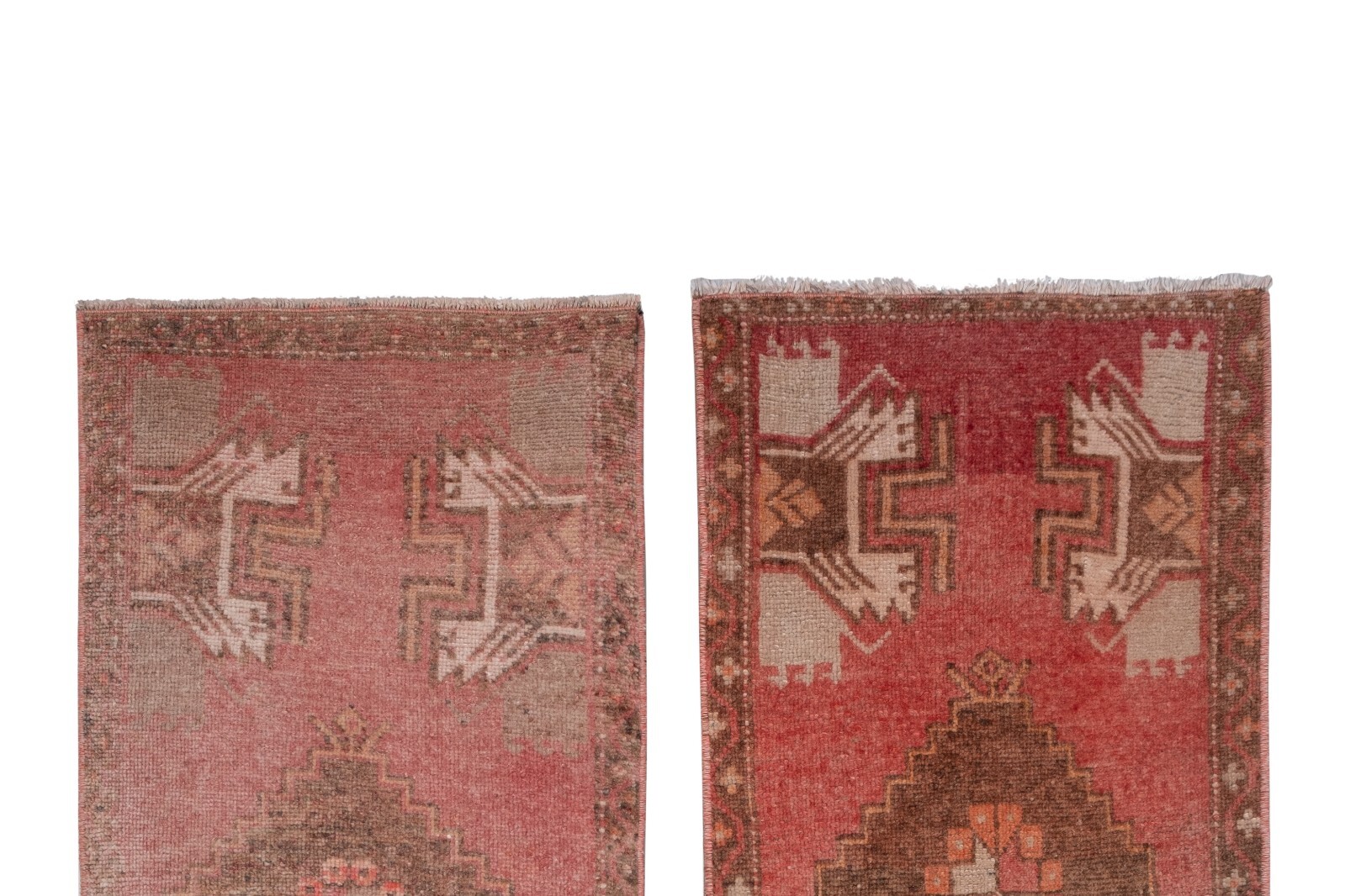 Set of 2 Piece Hand Knotted Oriental Turkish Small Door Mat Handmade Runner Rug - фотография #5