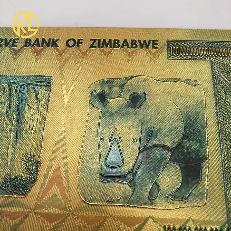 10 pcs/lot  Zimbabwe100 Quintillion Dollars Gold Banknotes for collection Без бренда - фотография #7