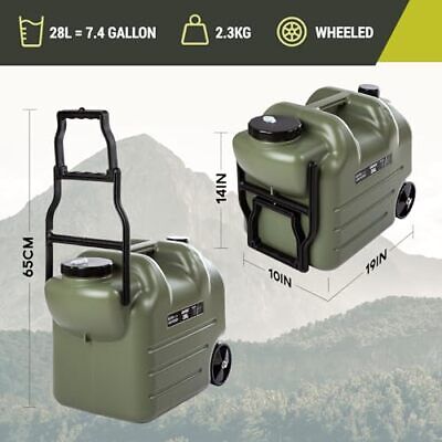 7.4 Gallon Water Jug with Wheels & Folding Handle, Portable Water Container,  Does not apply Does Not Apply - фотография #5