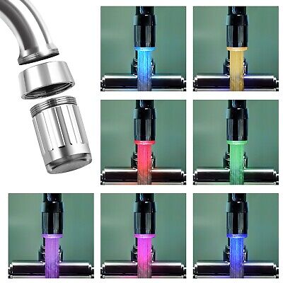 LED Water Stream Faucet Light 7 Colors Changing Glow Shower Stream Tap Bathroom INSTEN Does not apply