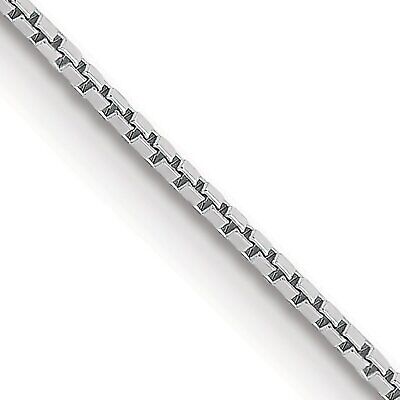 14K White Gold .9mm Box Chain Jewelry Necklace 24" FindingKing