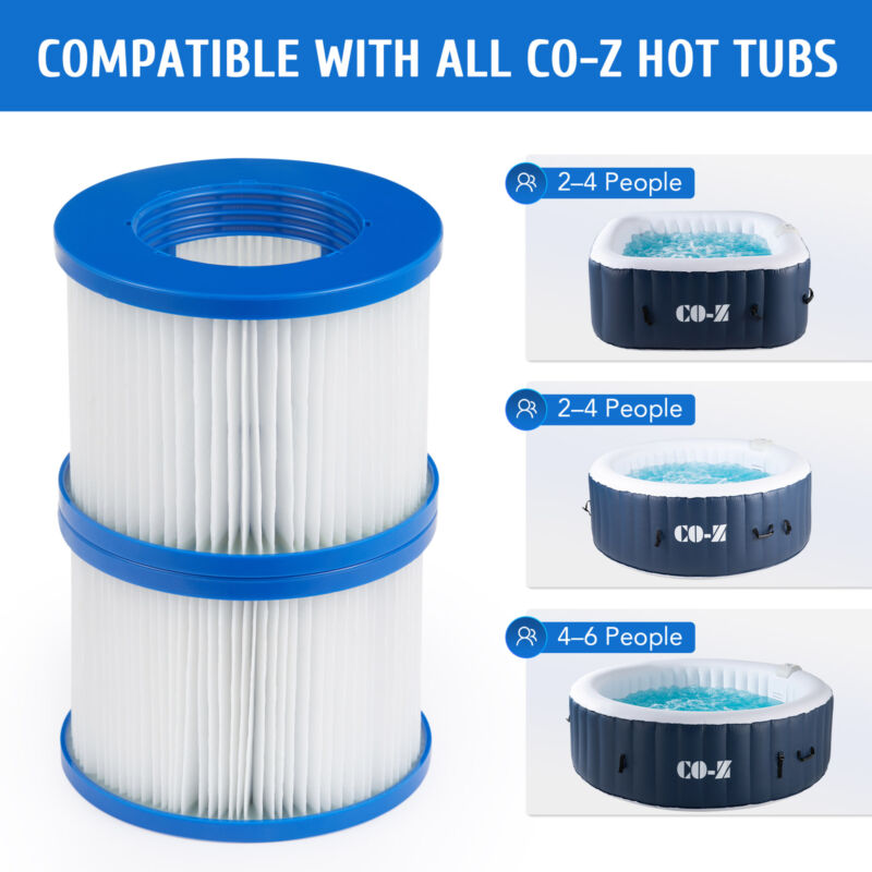 CO-Z 2Pcs Replacement Filters Inflatable Hot Tub Portable Pool Accessories CO-Z Does not apply - фотография #6