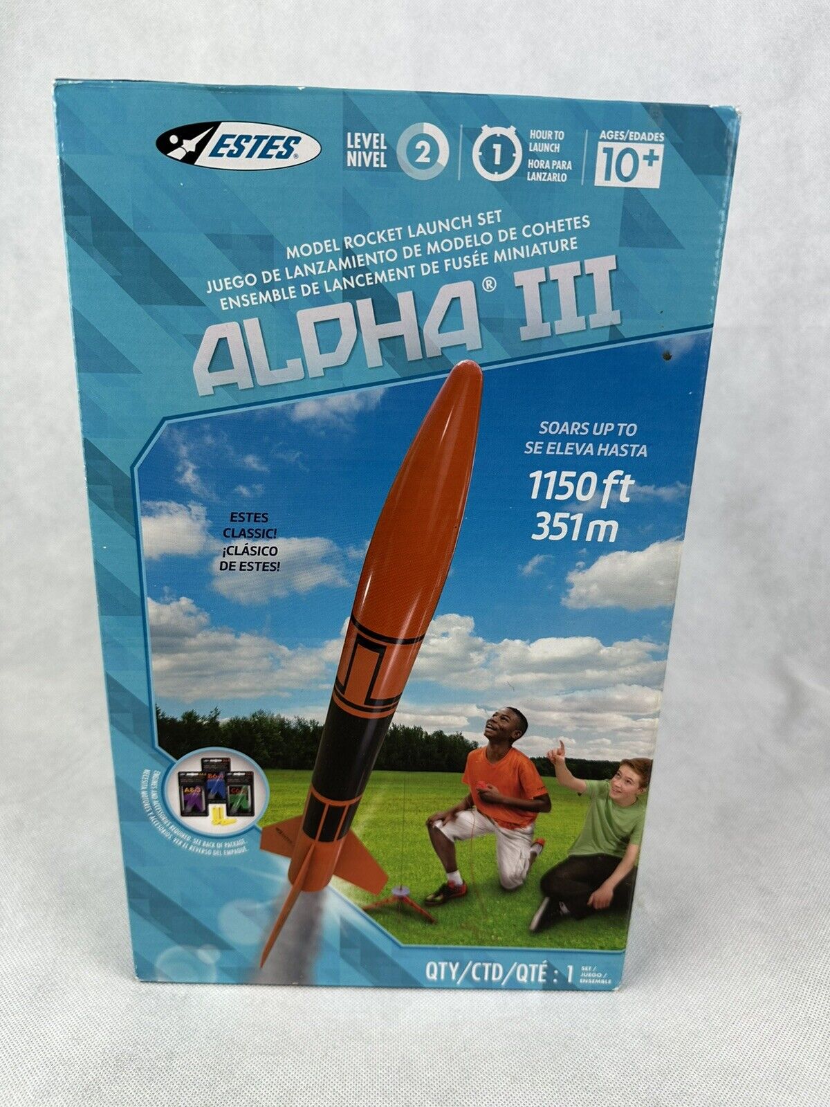 Estes Alpha III Flying Model Rocket Launch Set 1427 New Open Box Estes Rockets 451212