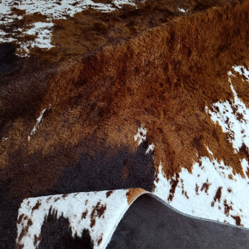 Natural Pattern Tricolor Faux Cowhide Rug Large,4.6Ft X 6.6Ft Cow Skin Rug for B Does not apply - фотография #5