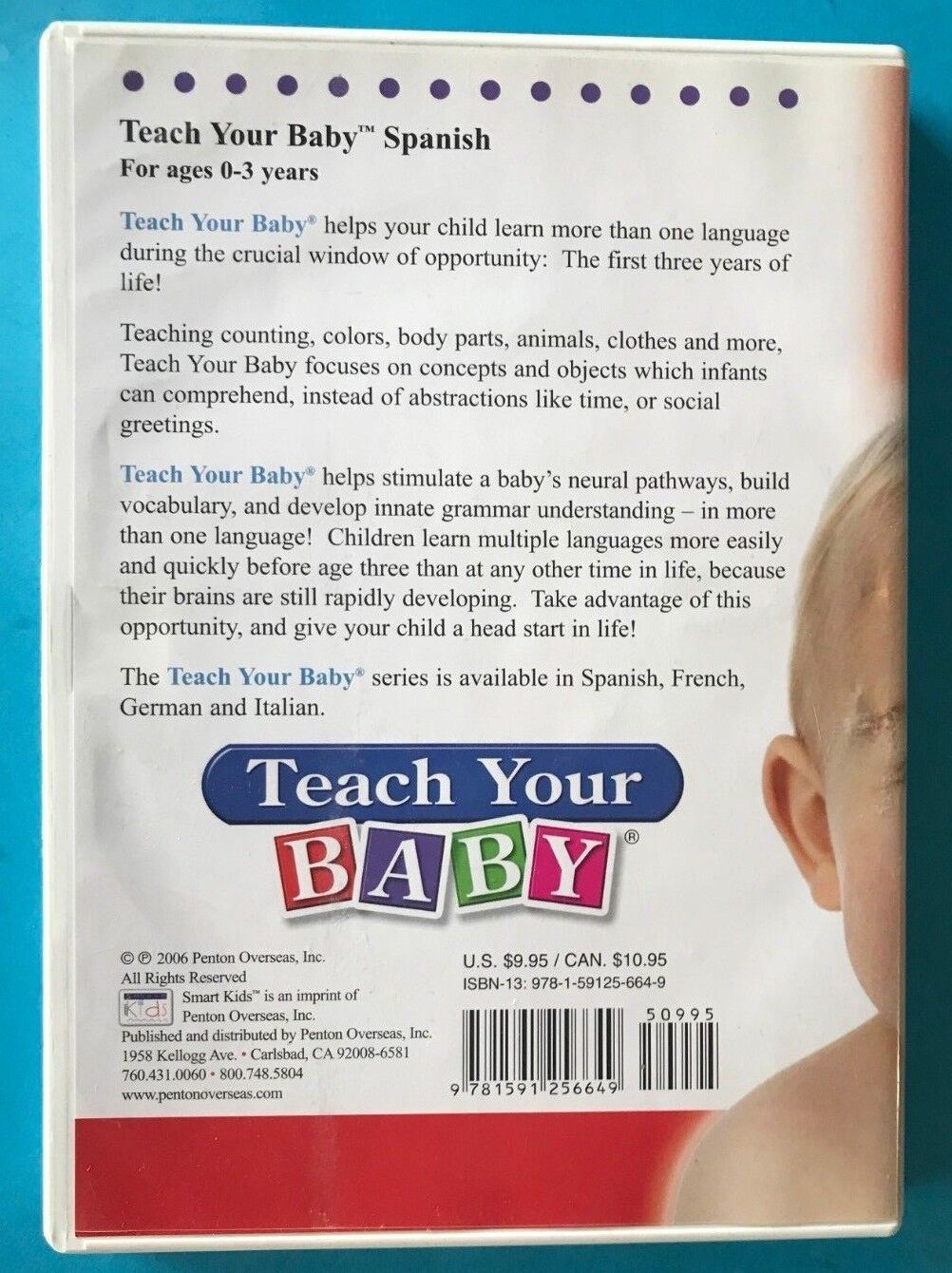 TEACH YOUR BABY SPANISH Audio CD/Teaching guide + Addt'l CD & DVD Unbranded Does Not Apply - фотография #2