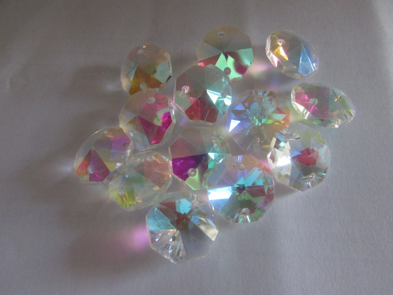  200- 14MM AB color AAA 2 HOLE OCTAGON CRYSTAL GLASS BEADS CHANDELIER Без бренда - фотография #2