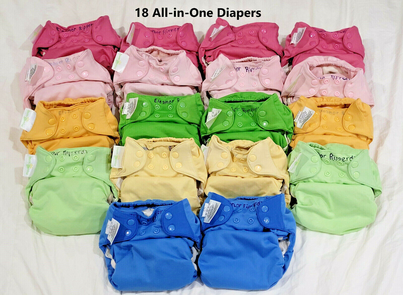 BumGenius 27 Lot Cloth Diapers All-in-One & Original Pocket One Size  +4Wet bags bumGenius - фотография #2