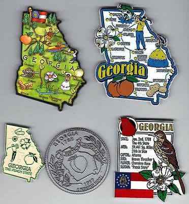 GEORGIA  and  FLORIDA    ARTWOOD JUMBO STATE MAP MAGNET SET - 2 NEW MAGNETS Без бренда - фотография #6