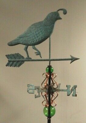 QUAIL ANTIQUED COPPER WEATHERVANE,ALL PARTS AS SHOWN. NO ROOF MOUNT Custom Made - фотография #2