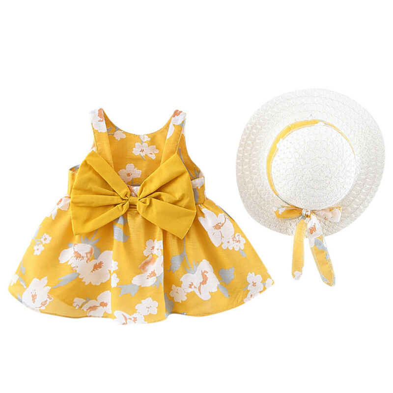 Toddler Baby Kids Girls Floral Flowers Princess TuTu Dress Hat Outfits Clothes 6months-3years does not apply - фотография #5