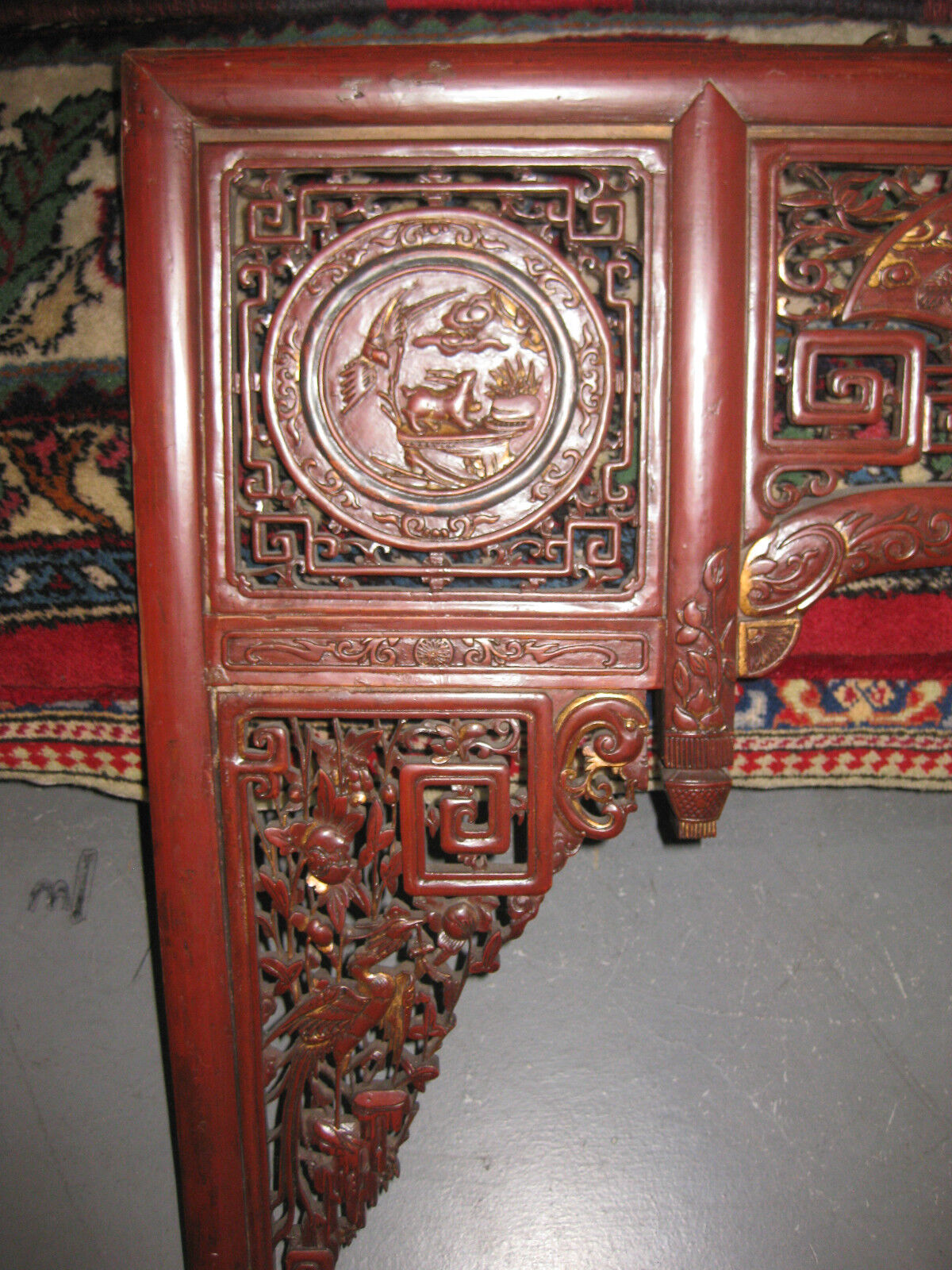 Chinese antique carved wood canope of opium or wedding  bed, Qing dynasty Без бренда - фотография #11
