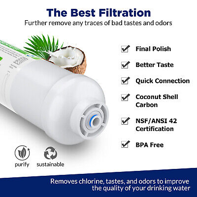 Alkaline Water Filter T33 Inline Post Carbon Filter for 5 / 6th Stage RO System Membrane Solutions® MS-T33-QC - фотография #8