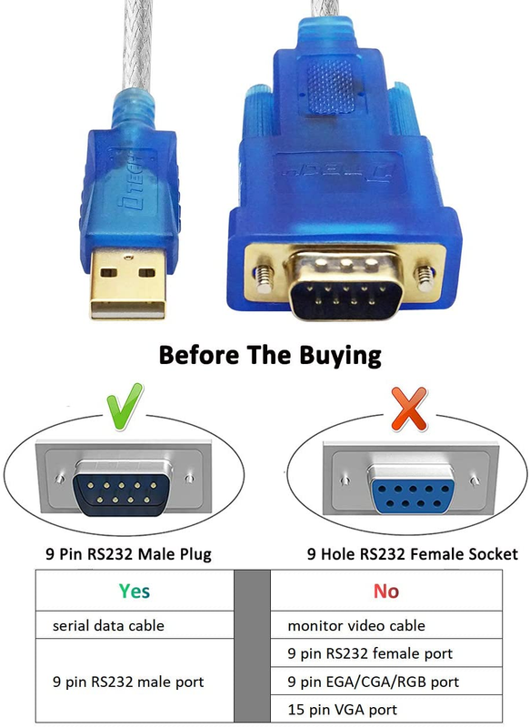 10Ft USB 2.0 to RS232 DB9 Serial Adapter - FTDI for Windows & Mac Does not apply - фотография #4