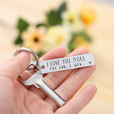 Stainless Steel I Love You More The End I Win Keychain Gift for Couples Lover Unbranded Does Not Apply - фотография #11