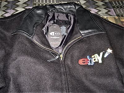 eBay RARE Men's Black Wool Jacket with Leather Collar-LARGE- yellow star-NEW Без бренда - фотография #3