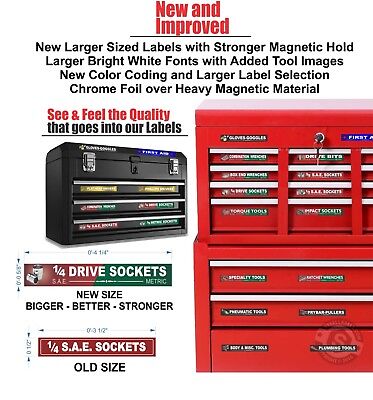 Ultimate Magnetic Tool Box Labels (Green) to fit all tool storage cabinets SteelLabels.com UMAGG001 - фотография #5