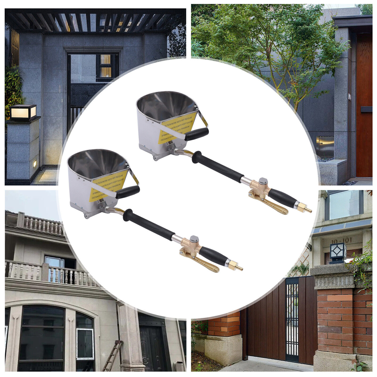 2* Cement Mortar Sprayer Hopper 4 Jet Paint Wall Concrete Stucco Spray Gun Tool Unbranded Does Not Apply