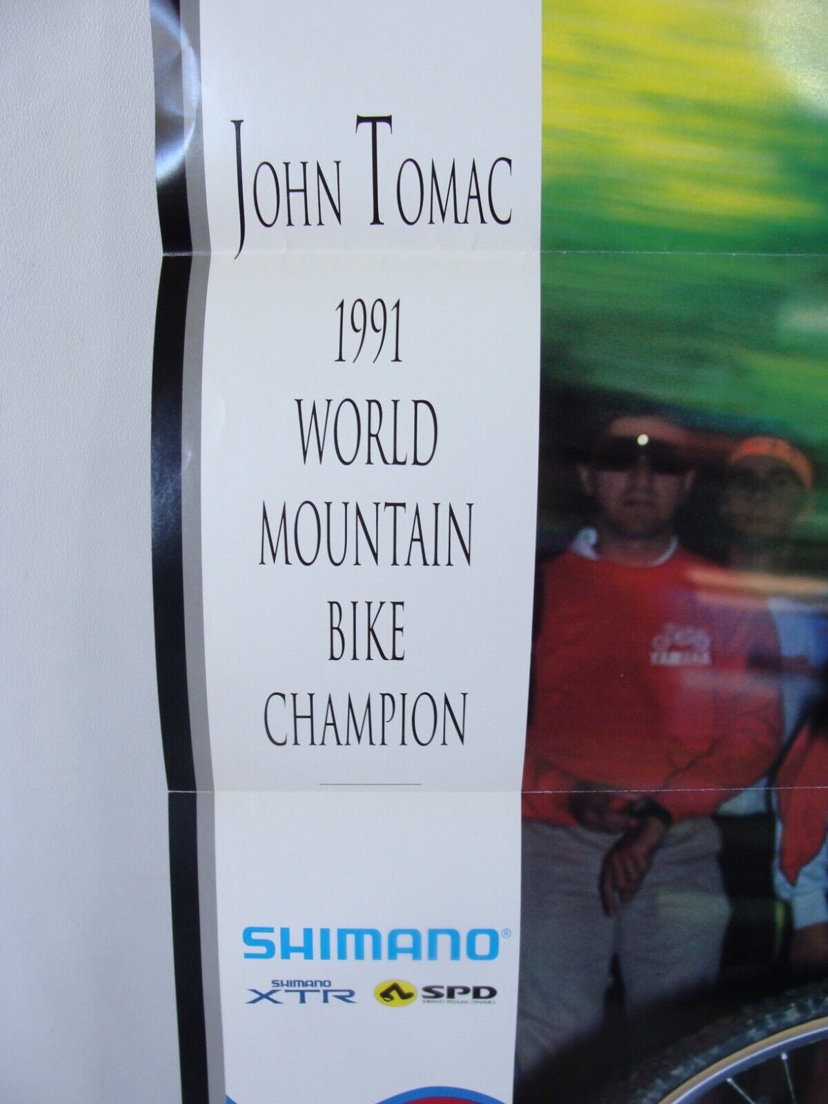 ~ Rare 1991 JOHN TOMAC World MTB Champion Fold Out Poster 22" x 28" Shimano XTR Raleigh, Shimano, John Tomac - фотография #2