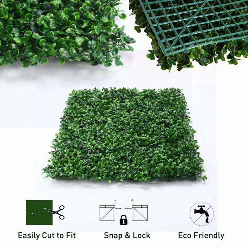 24pcs 10*10" Artificial Plant Foliage Hedge Grass Mat Greenery Wall Fence Panel lehom Does Not Apply - фотография #6