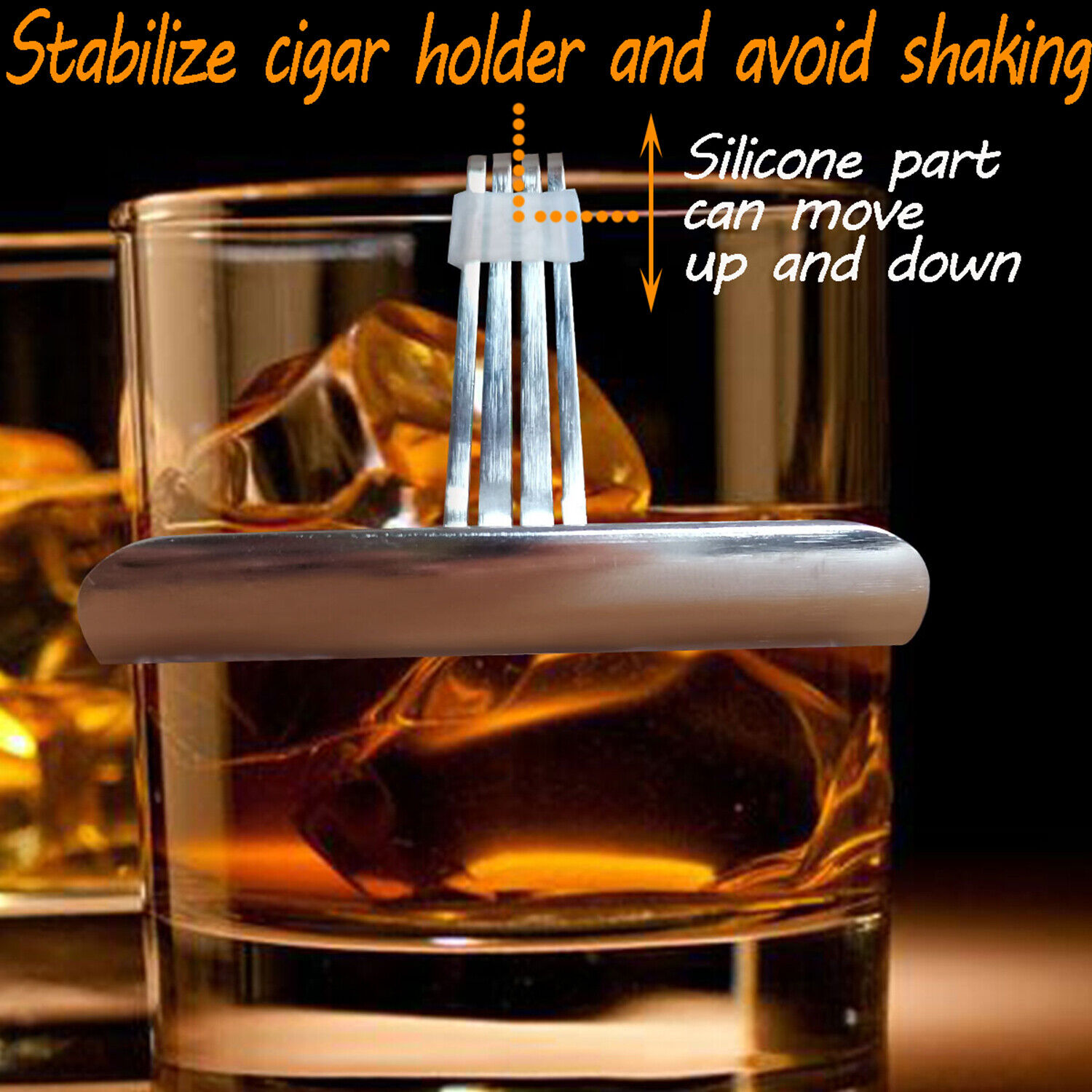 2pcs Clip-on Cigar Glass Holder Whisky Glass Rest Gift for Cigar Whiskey Lovers Без бренда - фотография #6