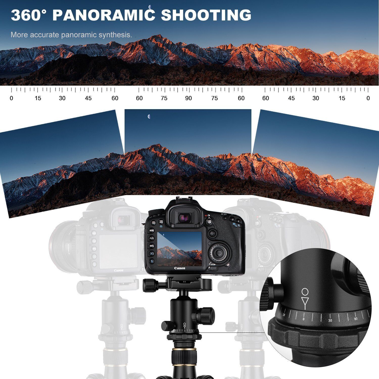 K&F Concept Professional Portable Tripod Ball Head for Canon Nikon Camera DSLR K&F Concept KF09.007 - фотография #7