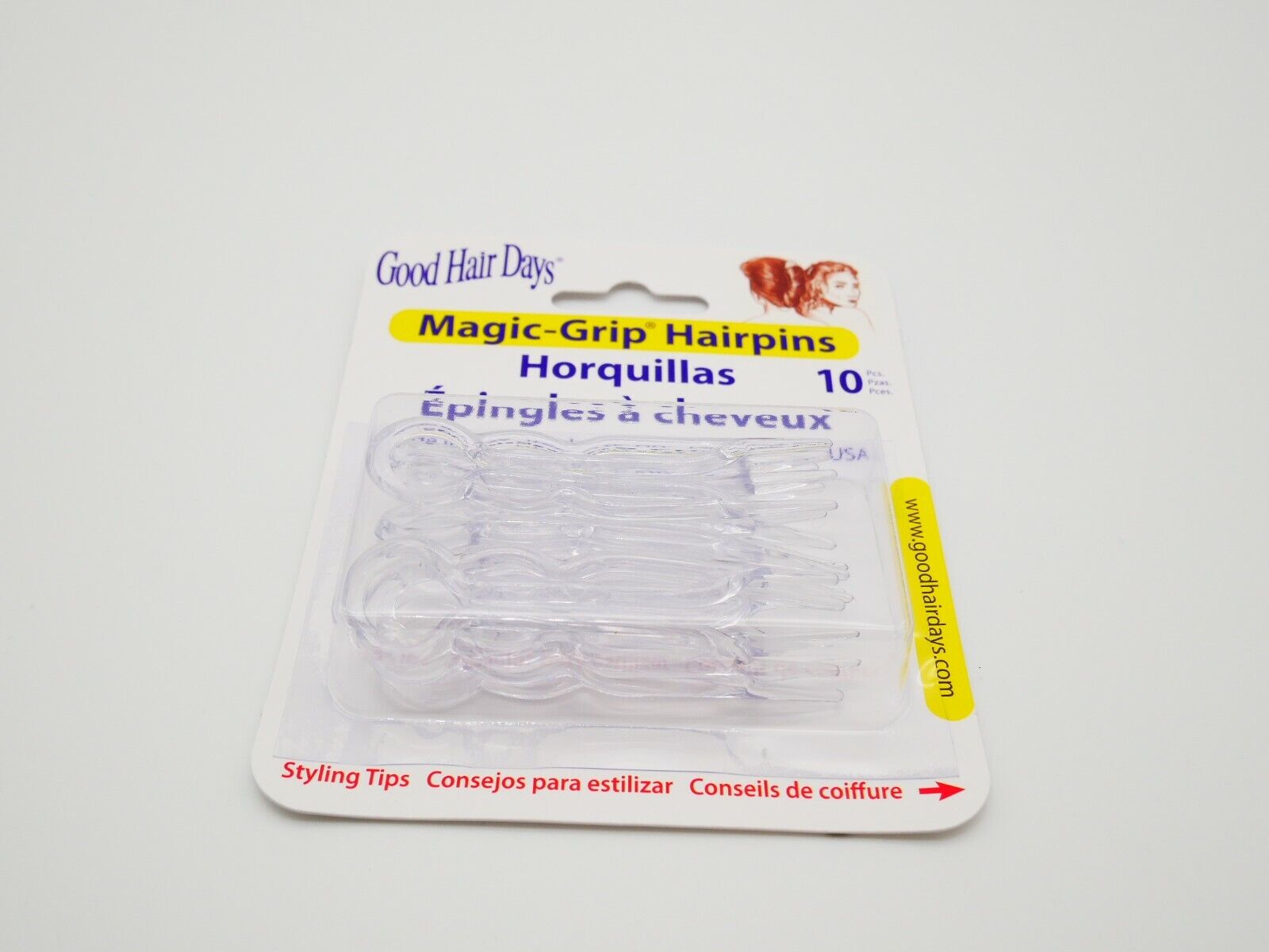 2 x Packs Magic Grip Hairpins 2 1/2" Clear Crystal (20 Pcs) Good Hair Days Good Hair Days - фотография #5