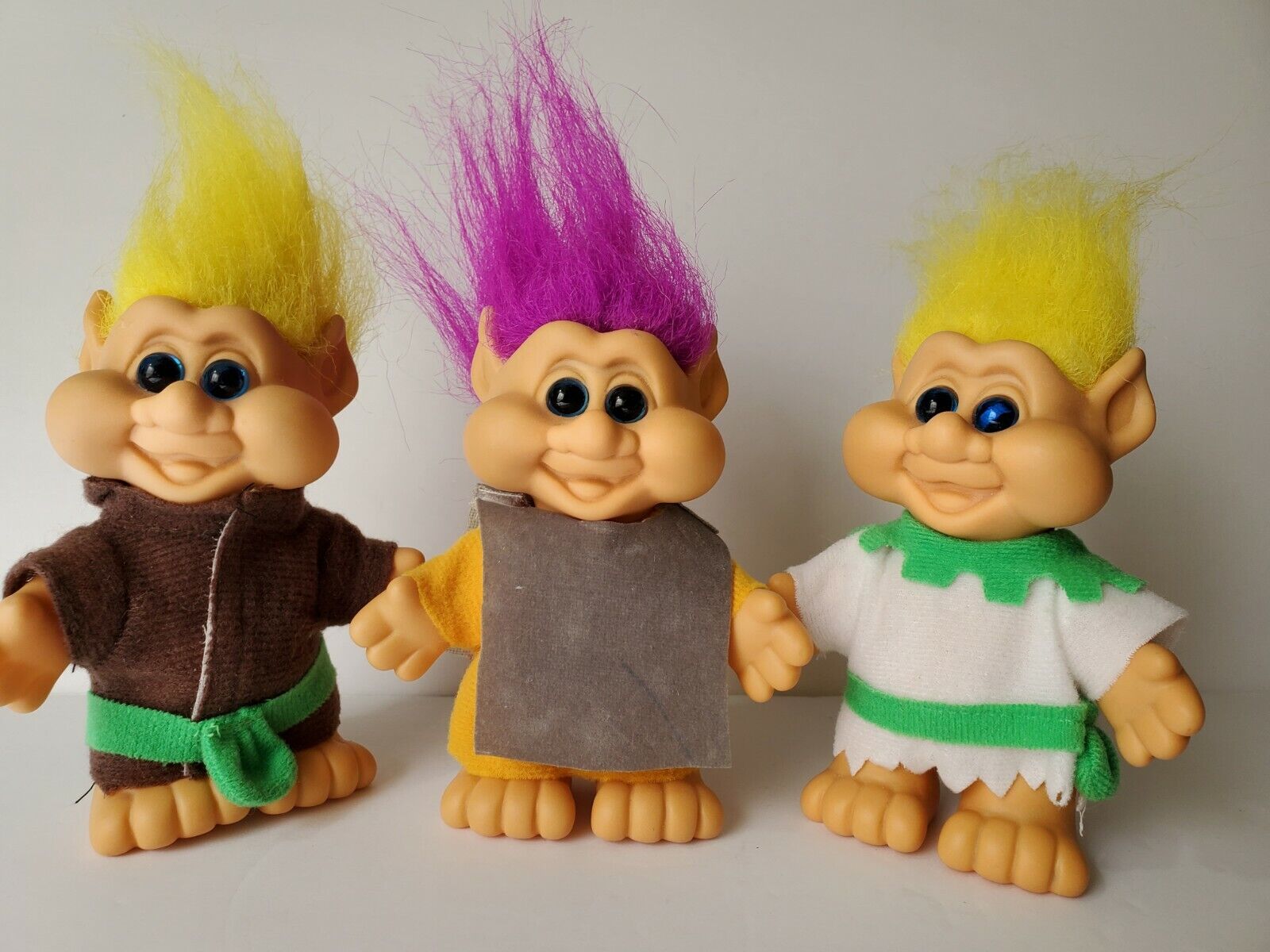 Vintage ITB Troll Dolls Lot of 3  Knight Monk & Squire Outfits 5 Inches 1991 ITB