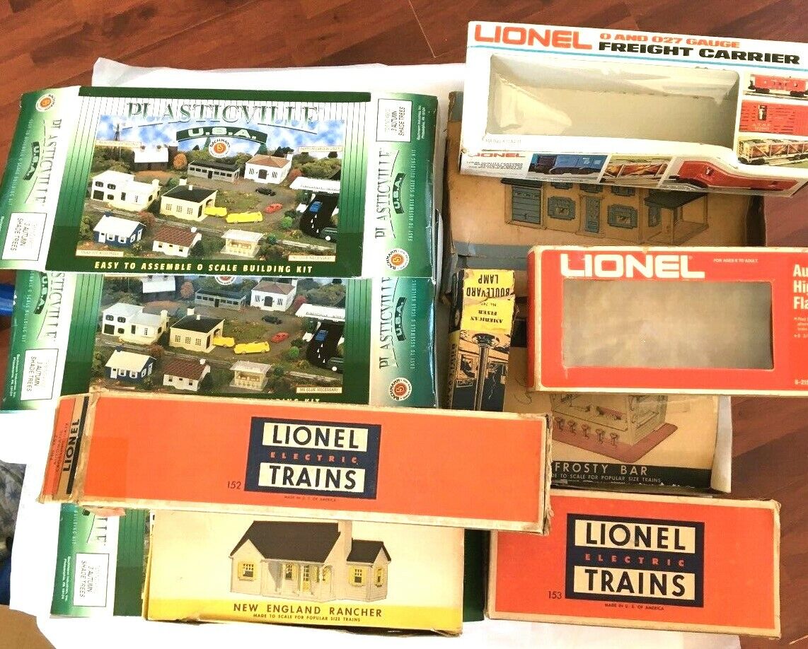 PLASTICVILLE & LIONEL Empty Box Lot of 11 Vintage 153, 749, 6-2154 Shade Trees Plasticville & Lionel