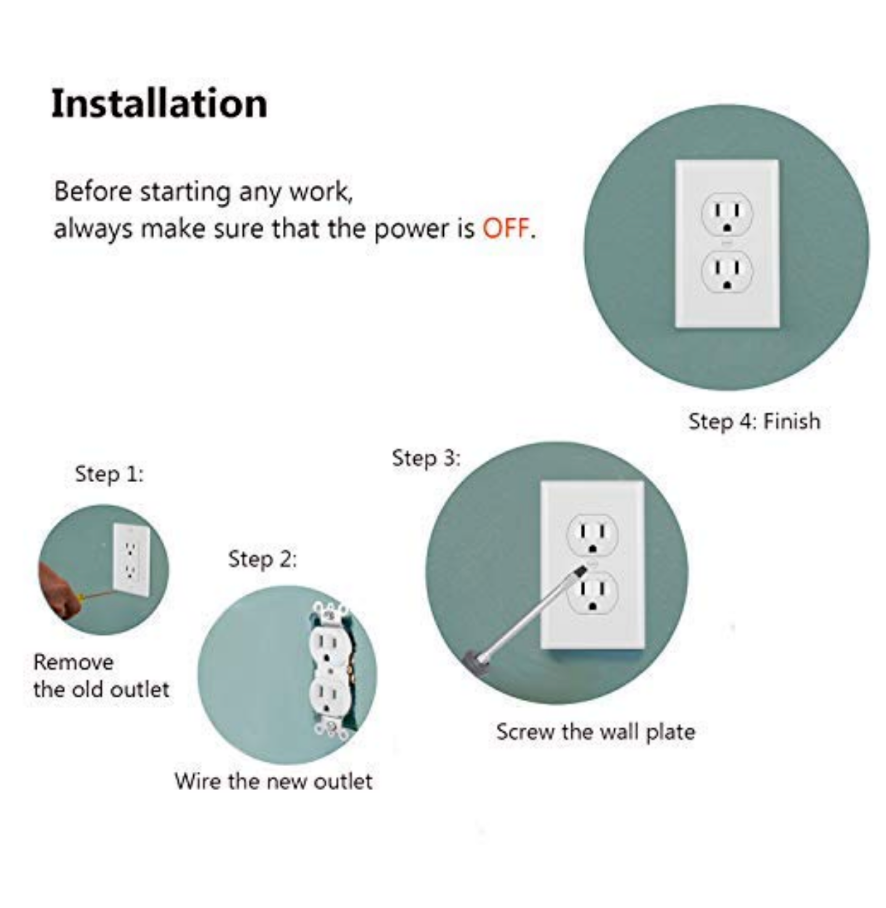 Leviton Standard TR Duplex Receptacle Wall Outlet 15A Wall Plates Incl (10 Pack) Leviton Does Not Apply - фотография #4