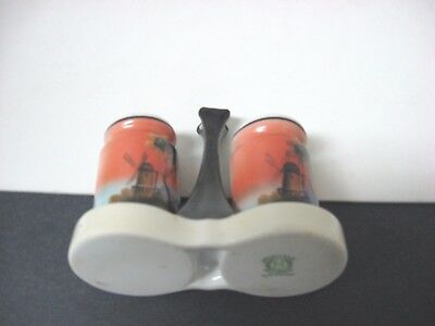 3-piece NORITAKE salt pepper shakers MATCHING tray holder OPEN SALT DIP Noritake - фотография #6